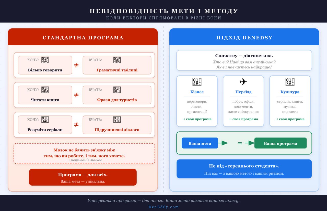Вивчення англійської: стандартний підхід vc підхід DenEdSy